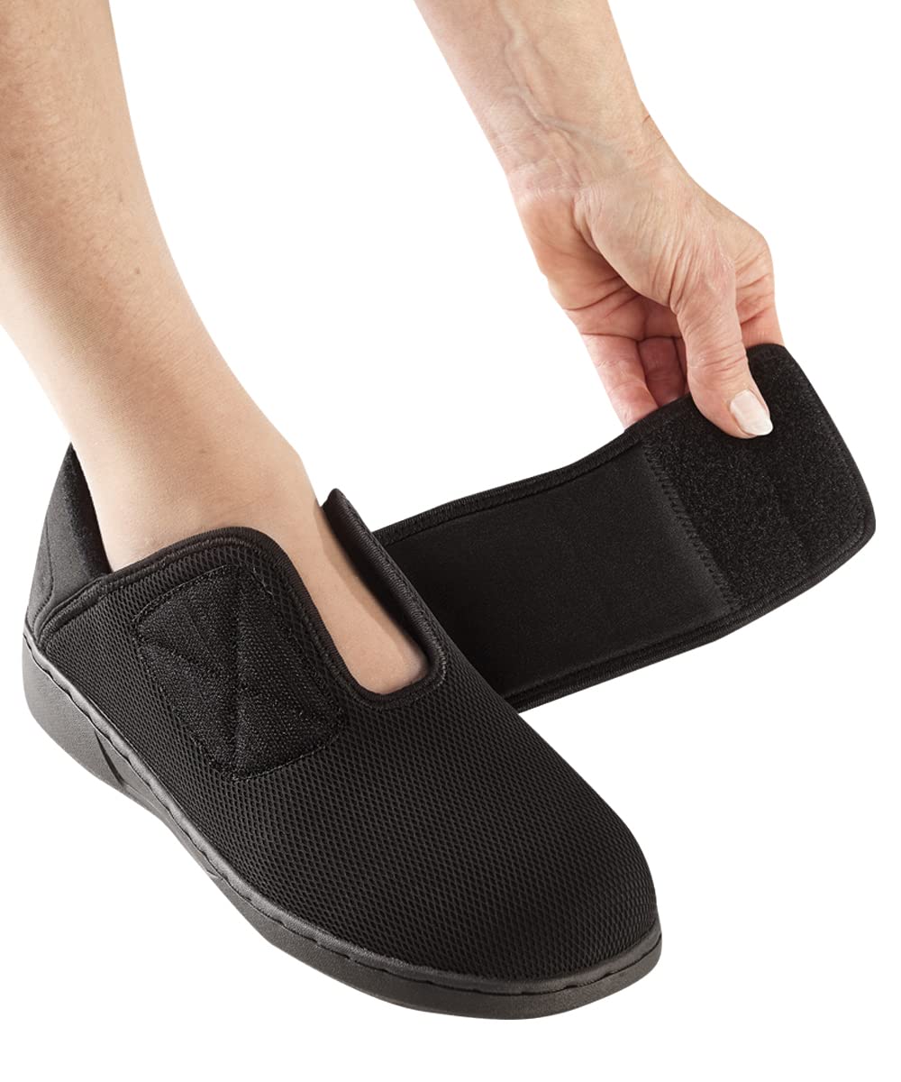 Silvert's Extra Wide Comfortsteps side view with Easy Touch closure for effortless on/off