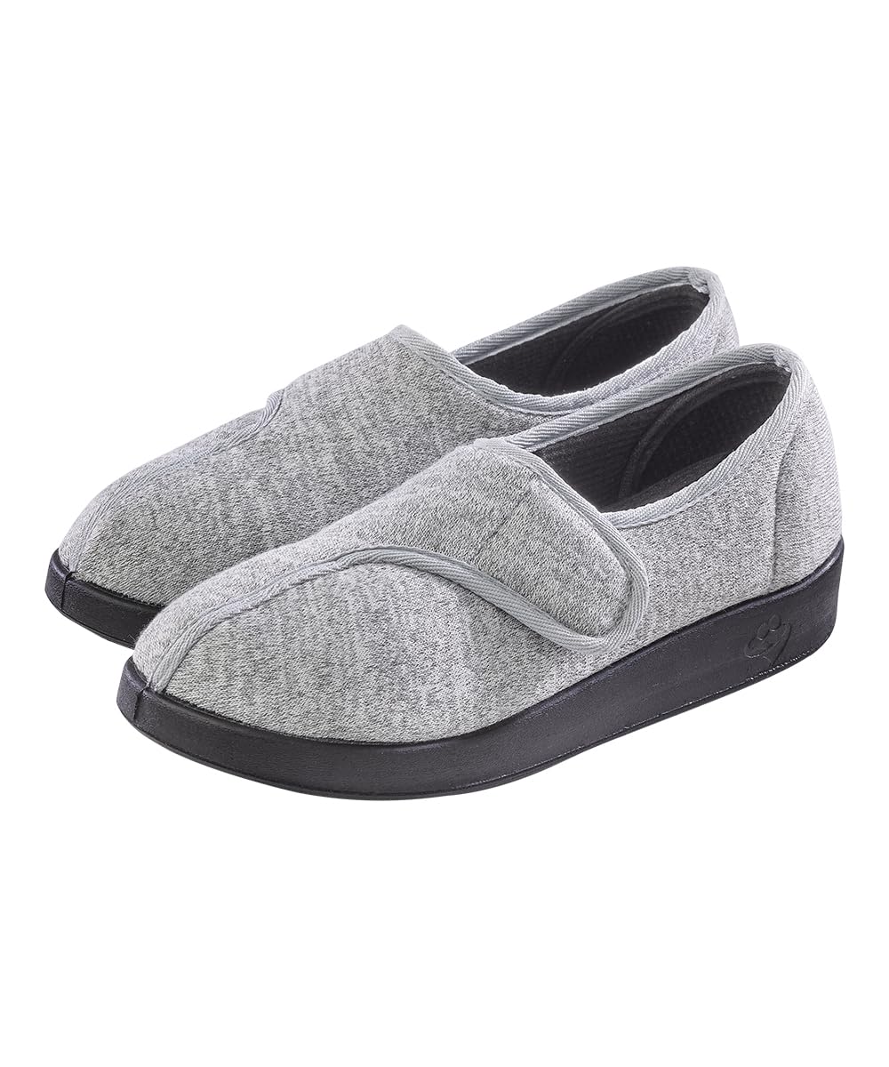 Silverts Extra Wide Easy Closure Jewel Slippers adjustable strap close-up for easy on and off