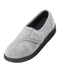 Silverts Extra Wide Easy Closure Jewel Slippers close-up fabric texture for soft, comfortable wear