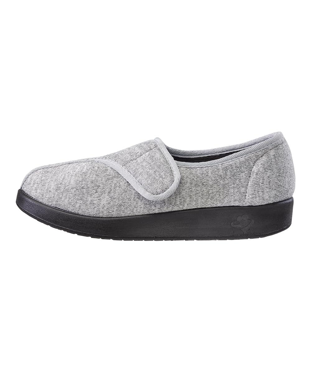 Silverts Extra Wide Easy Closure Jewel Slippers front view with secure strap for swelling-adjusted fit