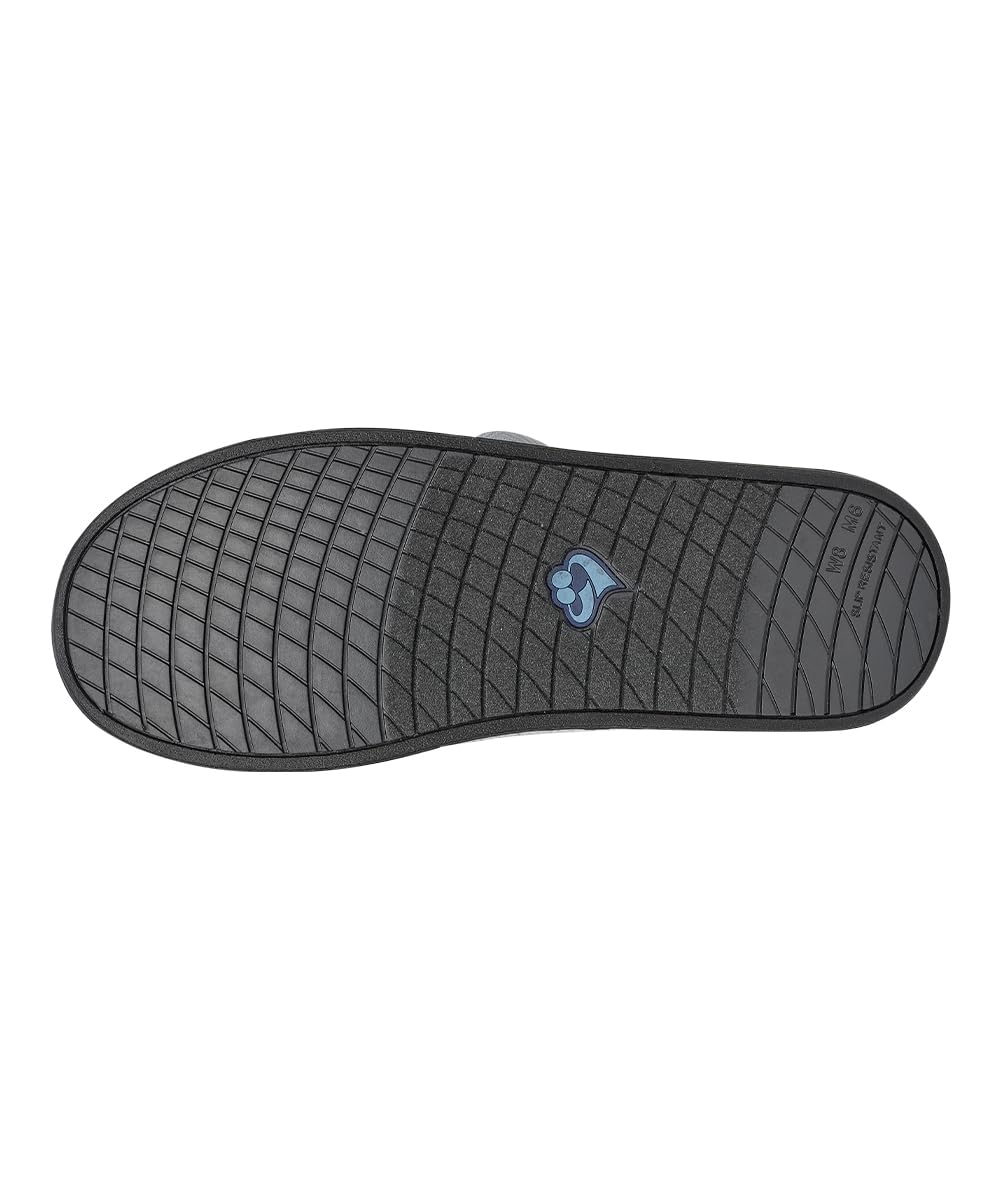 Silverts Extra Wide Easy Closure Jewel Slippers in-use shot showing simple entry for seated or standing routine