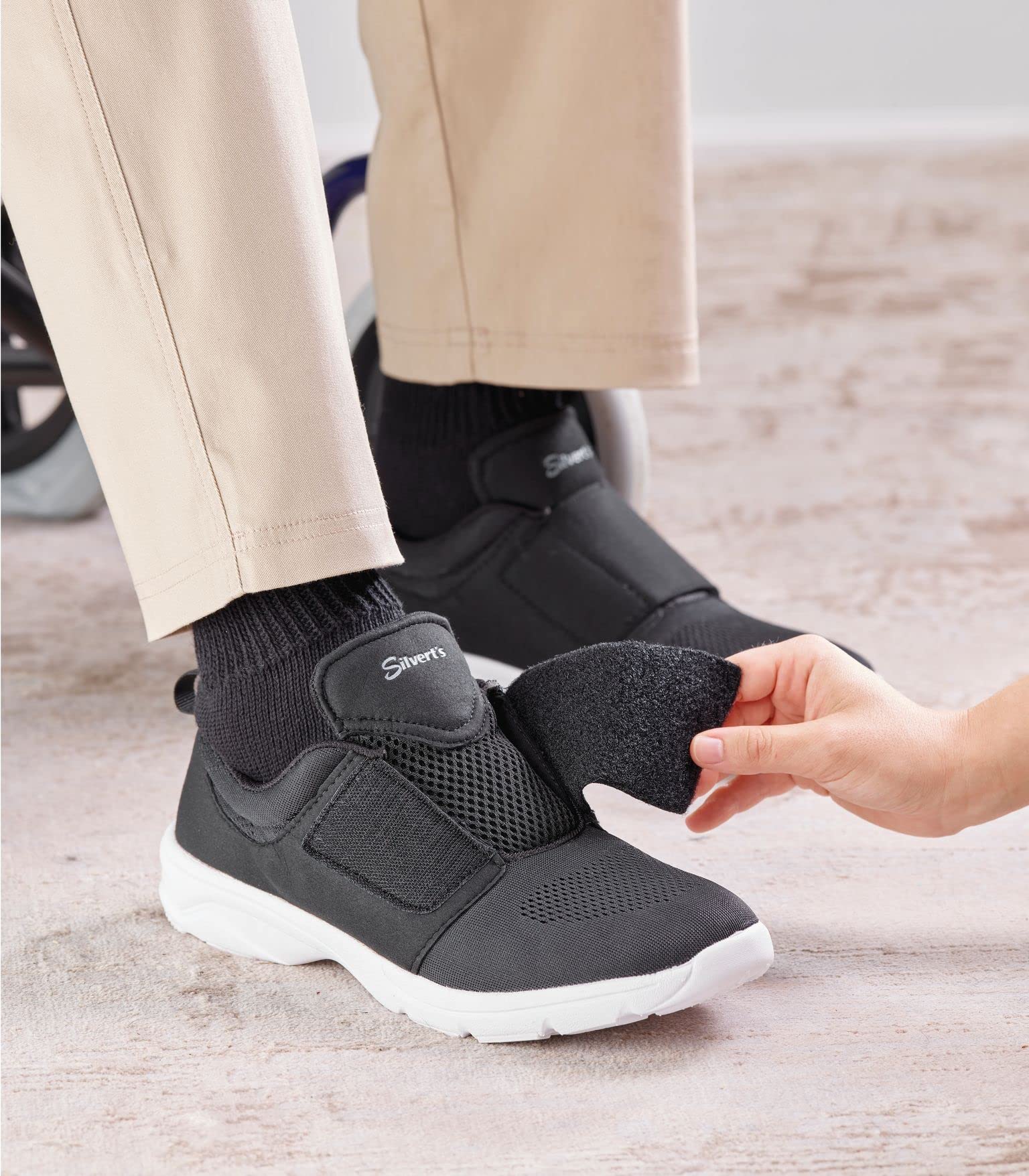 Silverts Non-slip sole provides secure grip on indoor and outdoor surfaces.