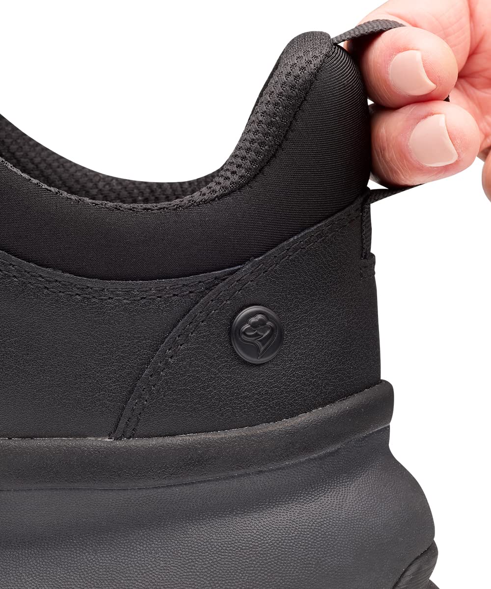 Slip-resistant sole helps maintain balance on indoor and outdoor surfaces.