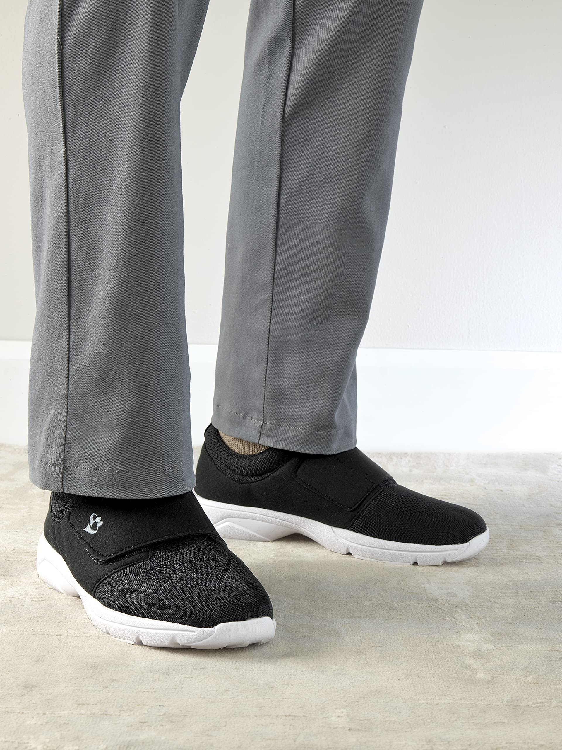 Silverts Wide-fit footwear demonstrated in daily use for seniors at home.