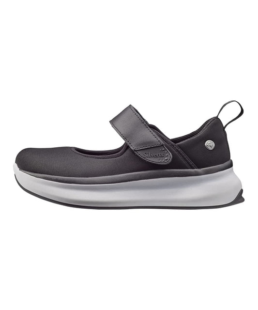 Silvert's Mary Jane walking shoe in black with Easy-Touch closure for easy dressing