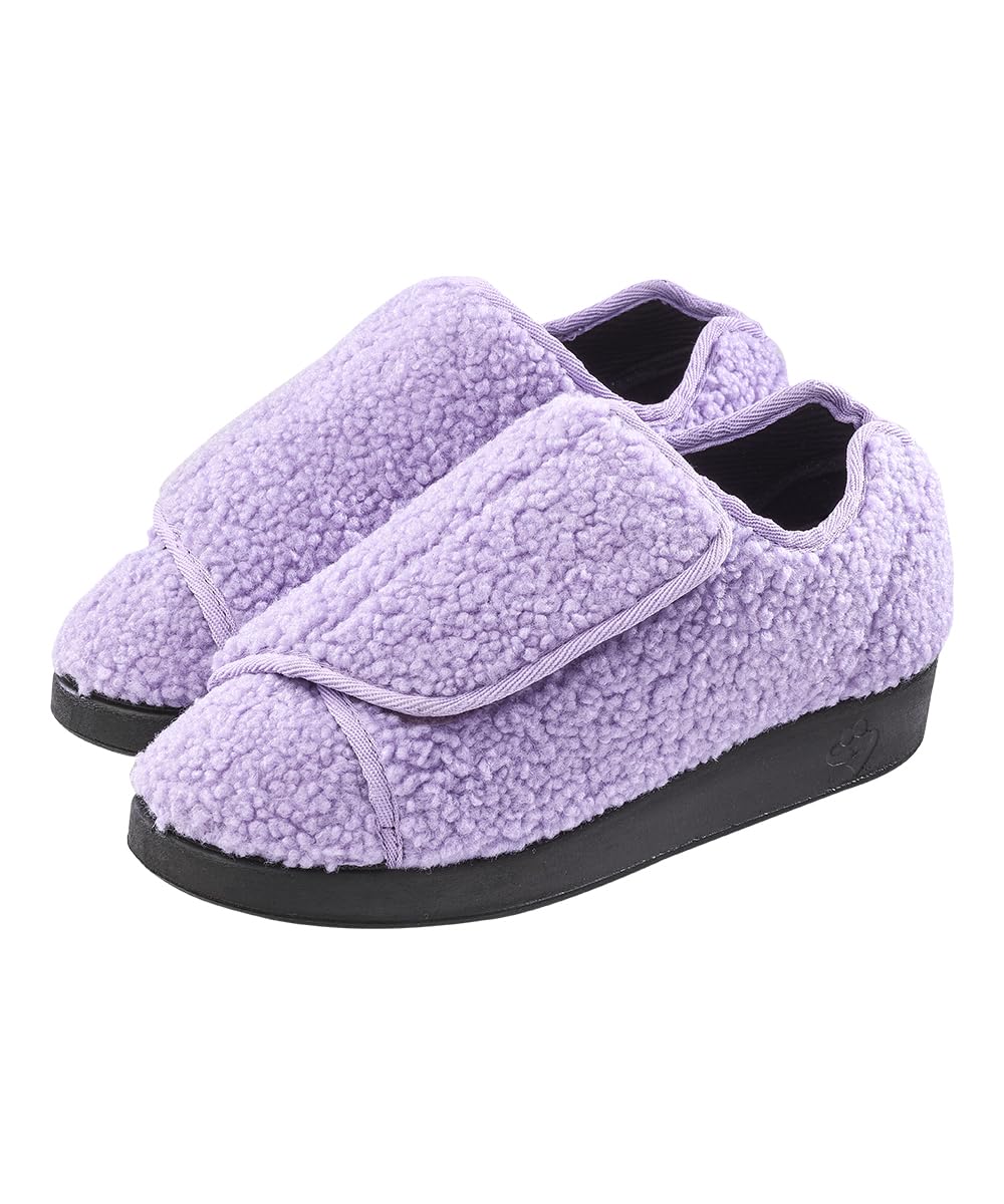 Silvert's women's extra wide slippers with adjustable closure for swollen feet and comfort.