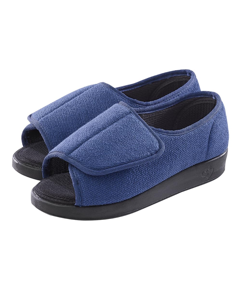 Silvert's open toe shoes with adjustable strap for extra-wide feet and daily comfort.