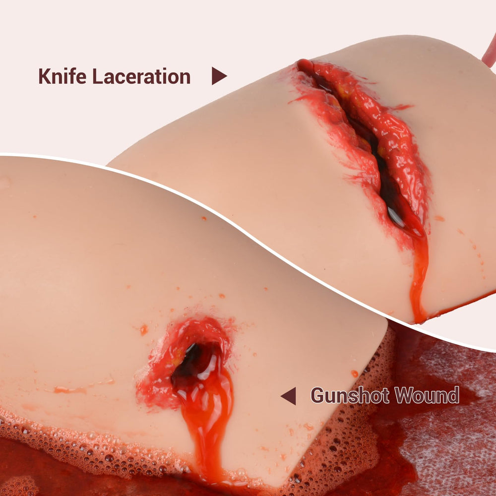 Simedutech knee trauma kit built-in fluid system with adjustable bleeding flow