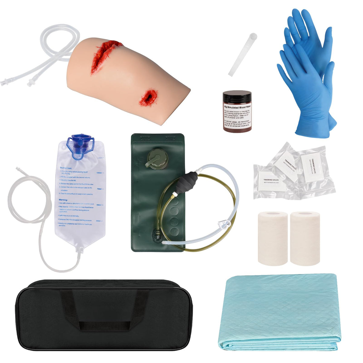 Simedutech knee trauma kit dual-wound simulator for bleeding control training