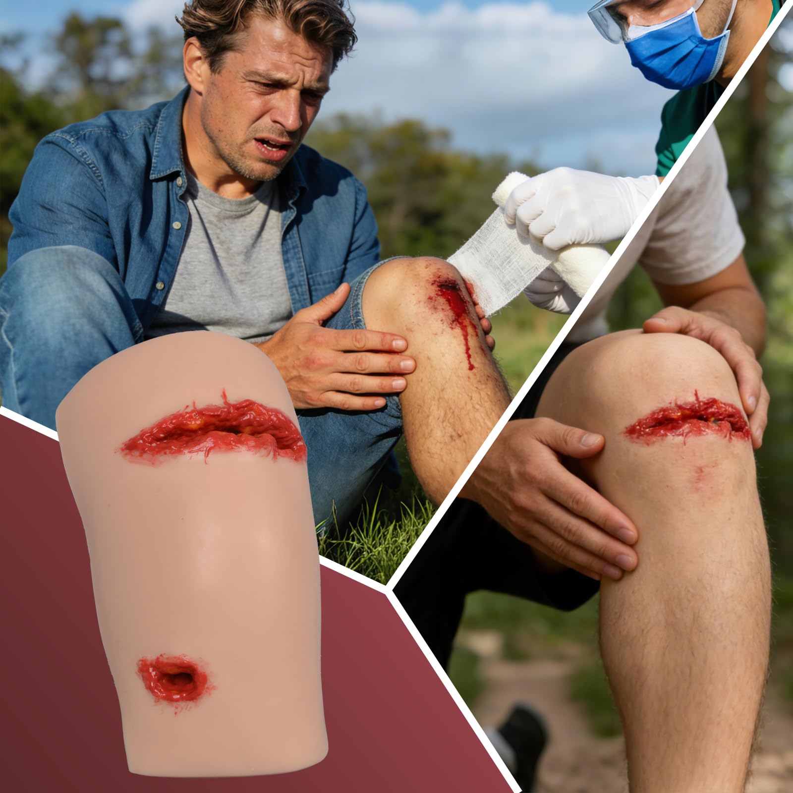 Simedutech knee trauma gunshot wound model for realistic scenario practice