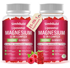 Simhould liposomal magnesium gummies packaging showcasing daily mineral support.