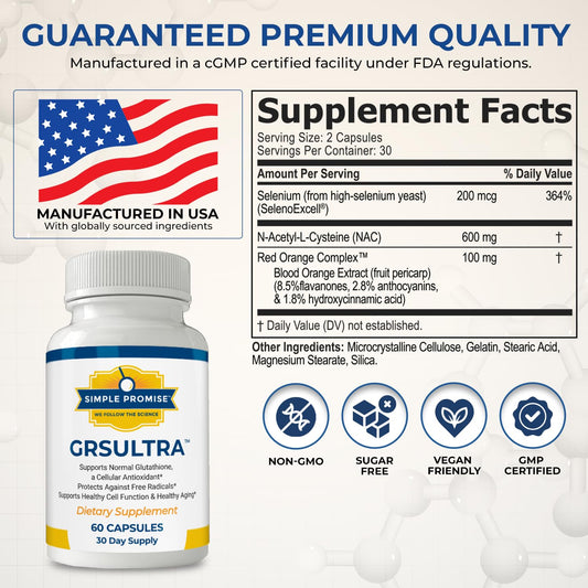 Simple Promise GRS Ultra capsules close-up showing smooth, easy-to-swallow texture