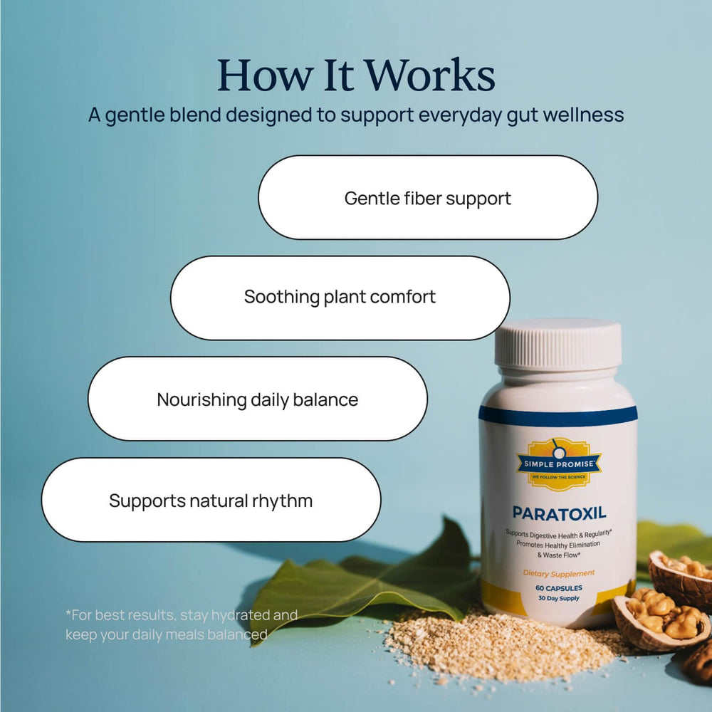 Simple Promise Paratoxil label detail: non-GMO and gluten-free
