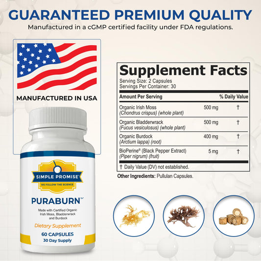 PuraBurn capsules arranged for easy daily intake with meals