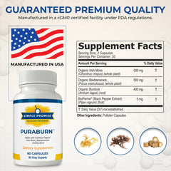 PuraBurn capsules arranged for easy daily intake with meals