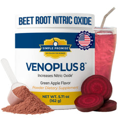 Simple Promise VenoPlus8 beet root powder tub, boosting healthy circulation for steady energy.