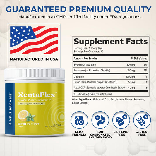 Simple Promise XentaFlex powder scoop ready for post-workout mix.