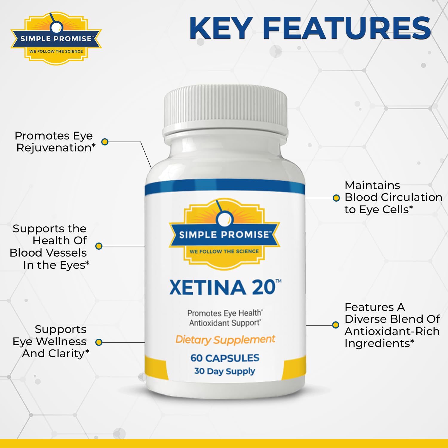Simple Promise Xetina 20 in-use-with-glass demonstrates easy daily intake.