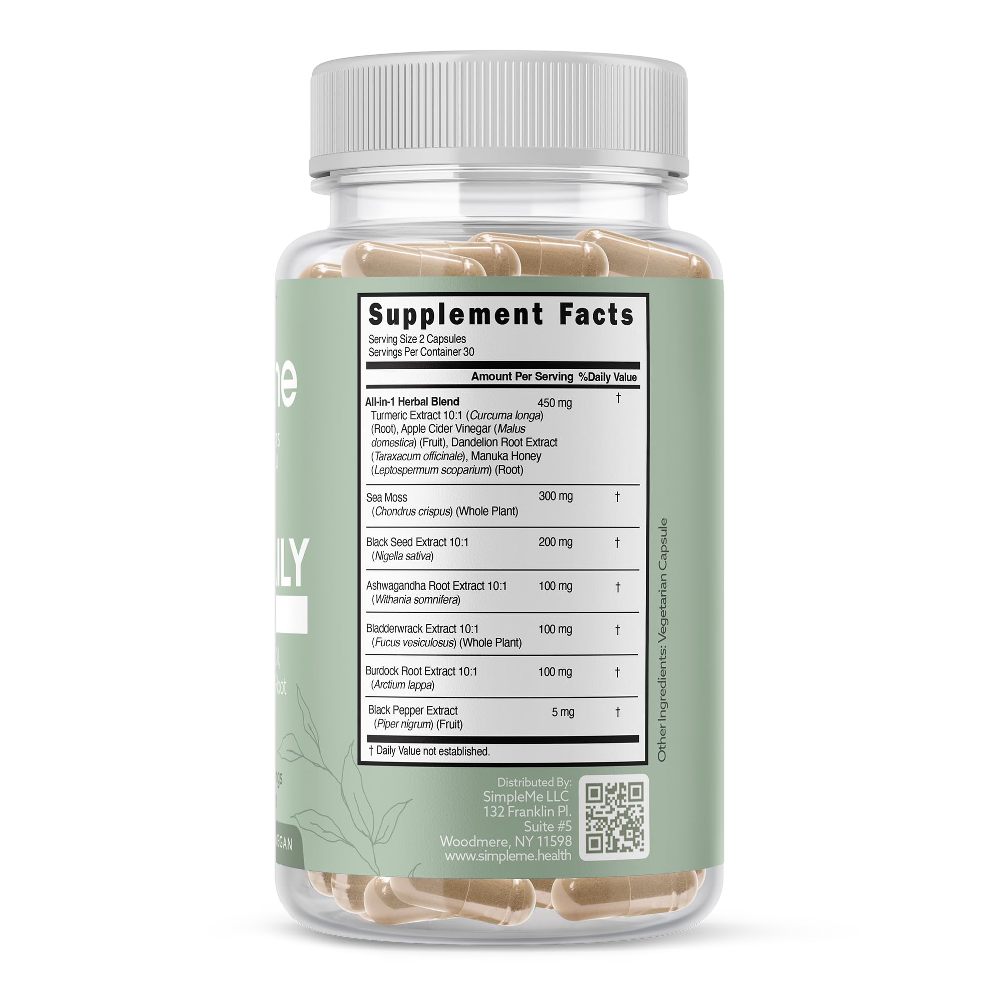 SIMPLEME manuka honey blend capsules showing immune wellness potential.