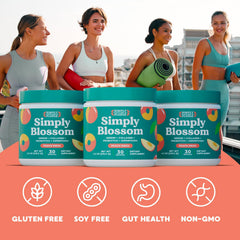 Simply Blossom daily drink mixing glass demonstrates easy preparation for a vibrant beverage.