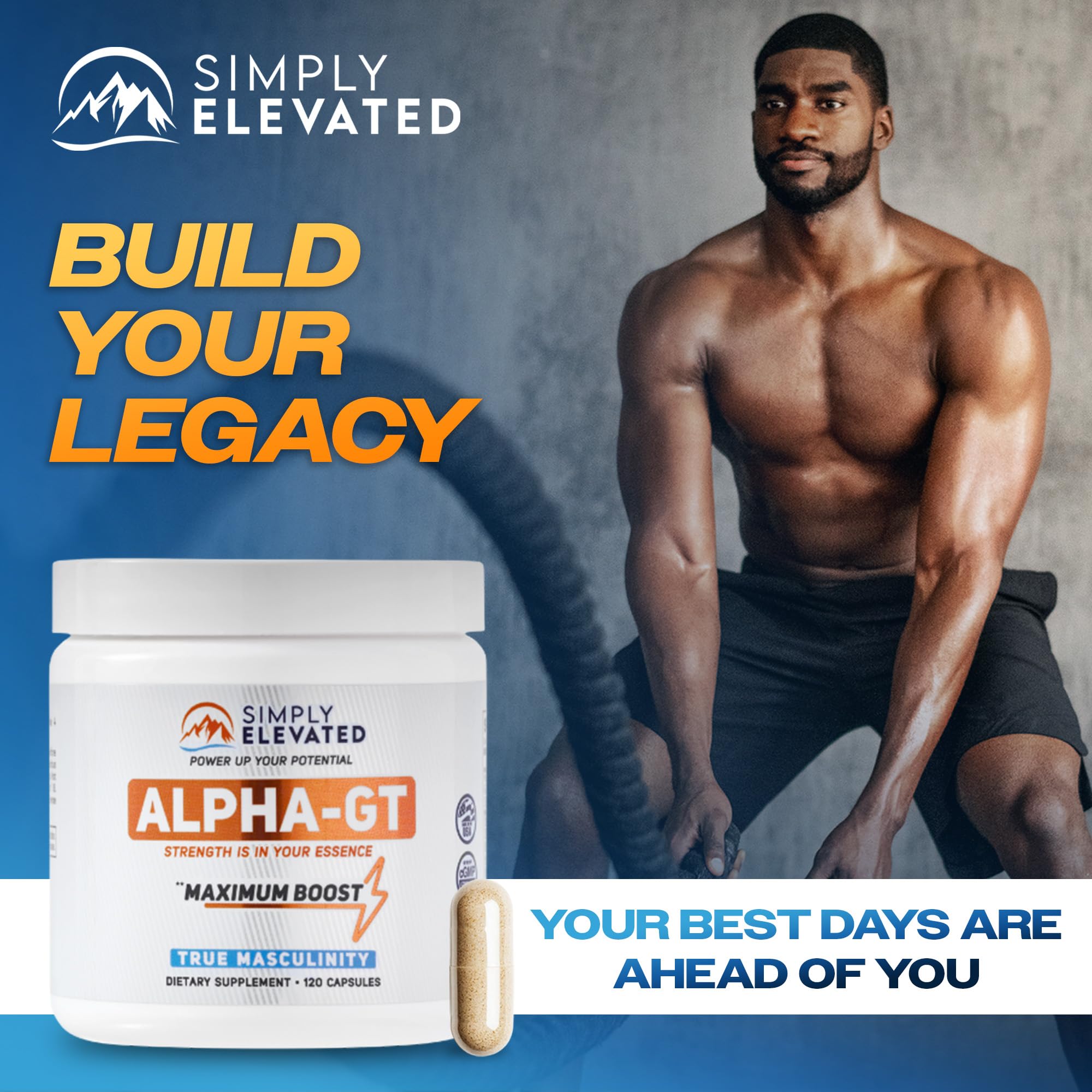 Simply Elevated Alpha-GT ingredients science graphic suggesting a balanced, evidence-based blend.