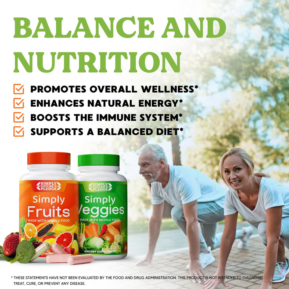 Visual implying energy and wellness with Simply Nature's Pledge packaging.