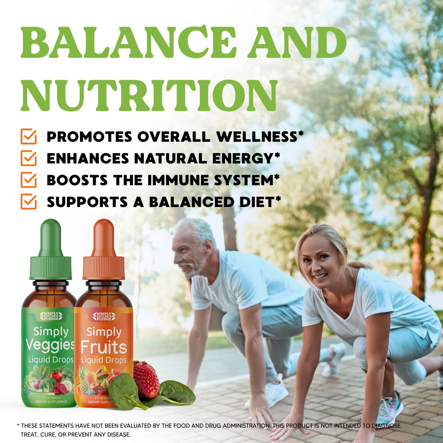 Simply Nature's Pledge family-use setting suggests inclusive daily nutrition for all ages.