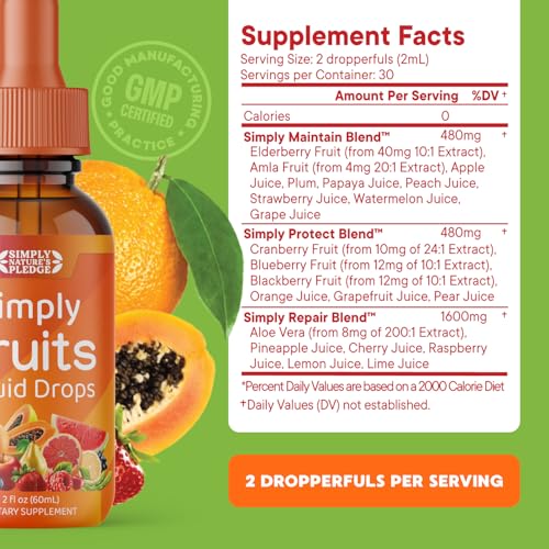 Simply Nature's Pledge green-blend close-up highlights antioxidant-rich ingredients.
