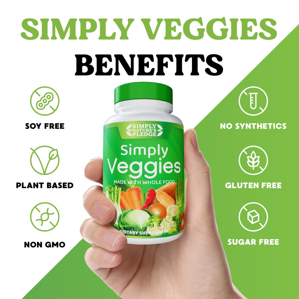 Simply Nature's Pledge ingredient panel highlights aloe vera and kale for digestive support.