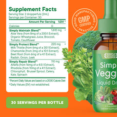 Simply Nature's Pledge label detail highlights vegan, soy-free, clean ingredients.