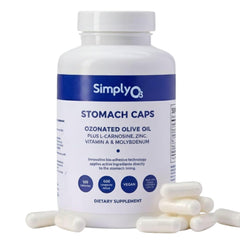 Simply O3 targeted stomach lining capsules for digestive comfort and gut support.