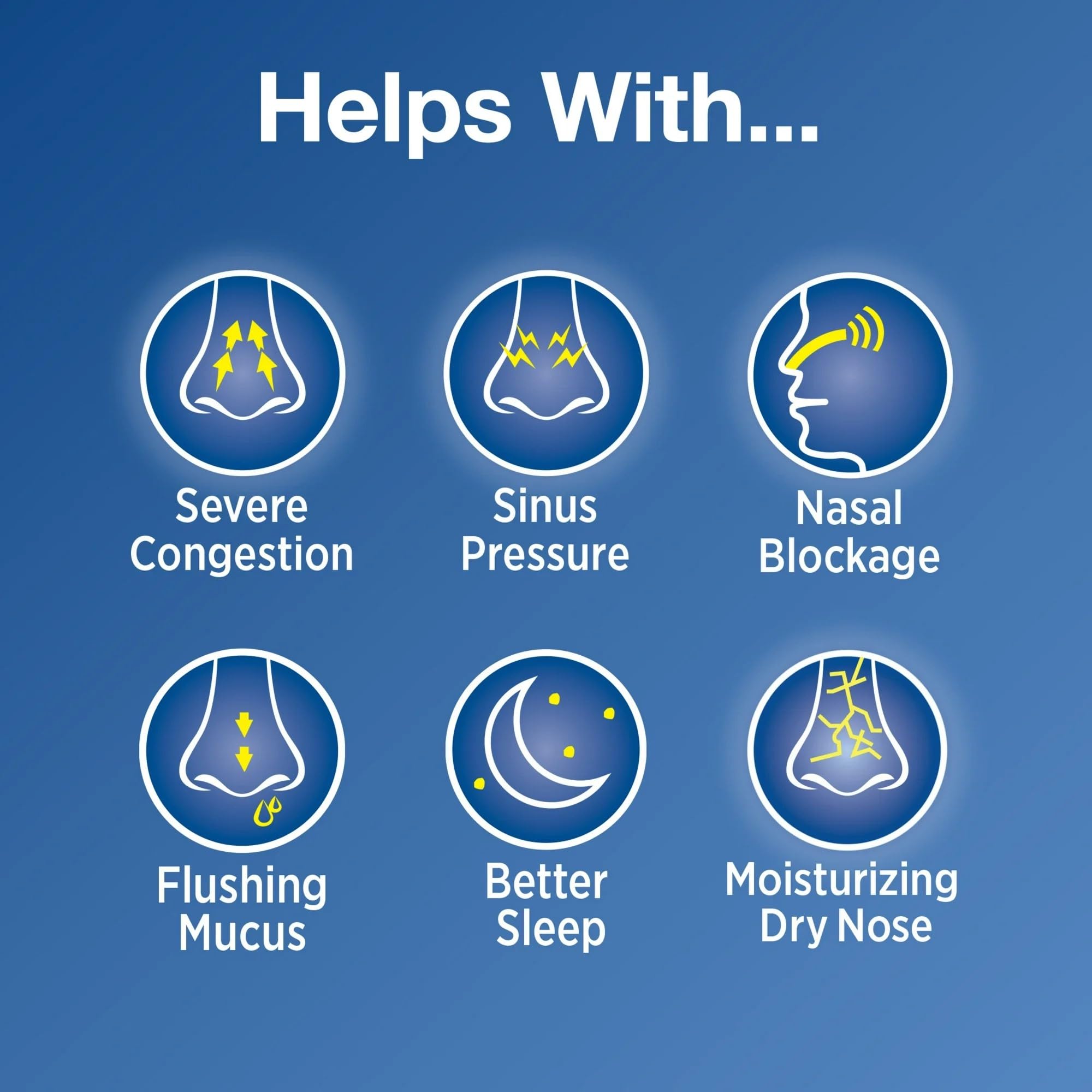 Simply Saline Nasal Mist ingredients list features purified water and baking soda.
