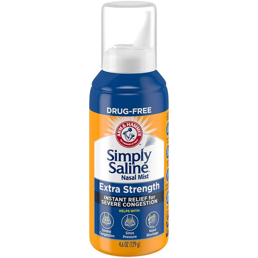 Simply Saline Nasal Mist nozzle angle shows easy gentle mist delivery.