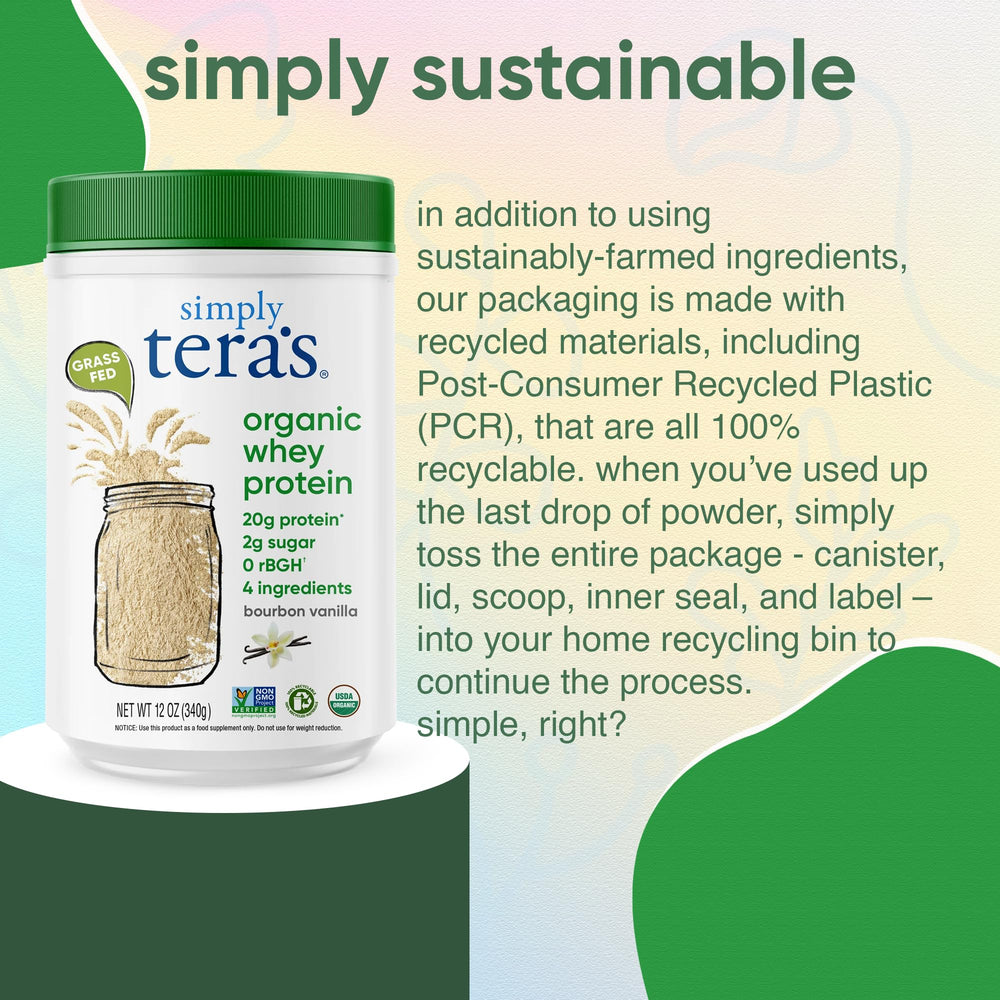 Simply Tera's organic stevia and non-GMO ingredients emphasized