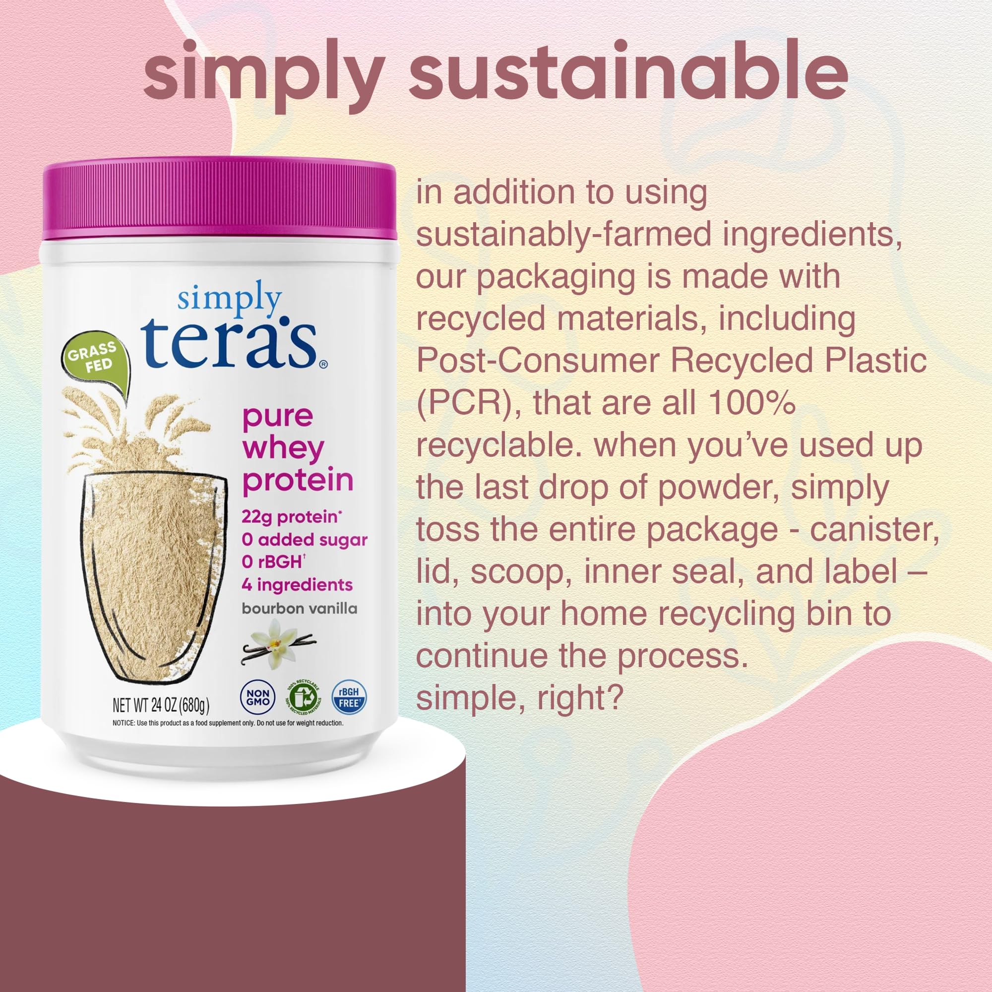 Smoothie featuring Simply tera's Vanilla Whey demonstrates versatile morning nutrition