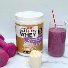 SimplyFUEL whey protein pancake-batter supports easy breakfast boosts.