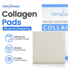 Simpurity collagen pads non-adherent design keeps wound surface tidy during changes.