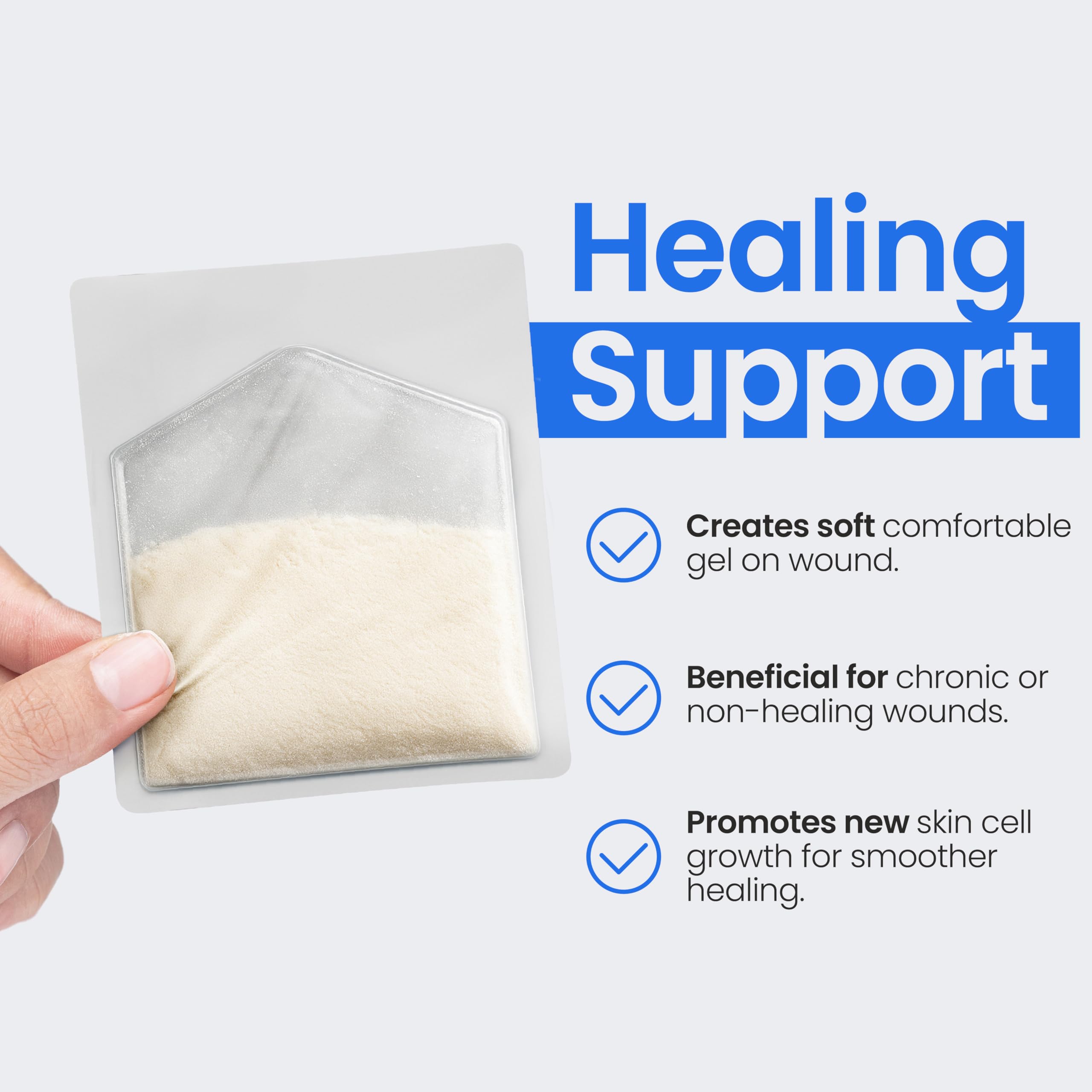 Simpurity glutaraldehyde-free cross-linked collagen powder for safe wound care.