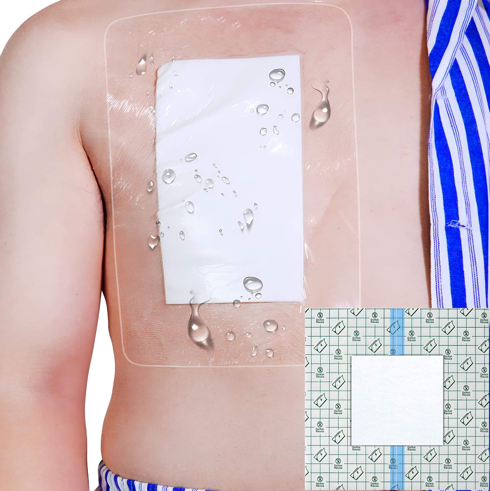 SinaiSea dialysis shower cover large 10x10 protects port during shower