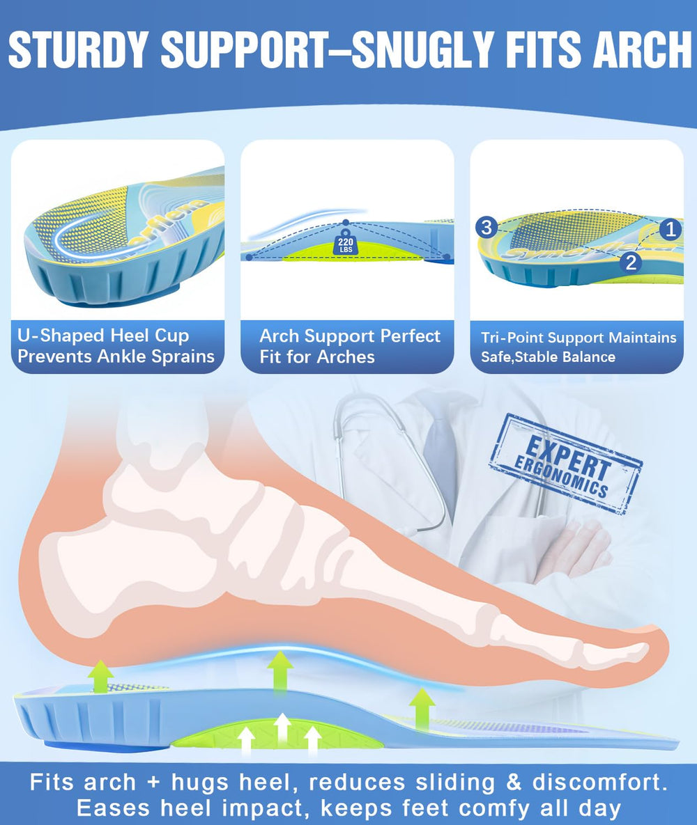 Sinbowl PORON shock absorption cushions forefoot and heel for smoother steps