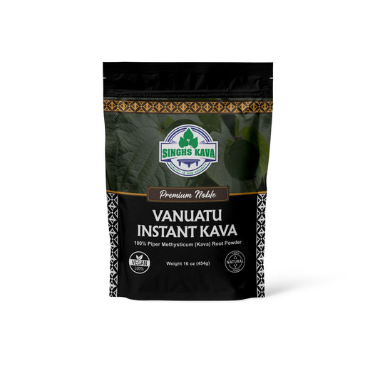 SINGHS Micronized Kava Powder bottle pour for fast, smooth dissolution.