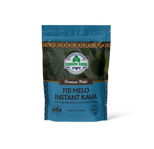 SINGHS Micronized Kava powder jar closeup for quick, on the go mixing.