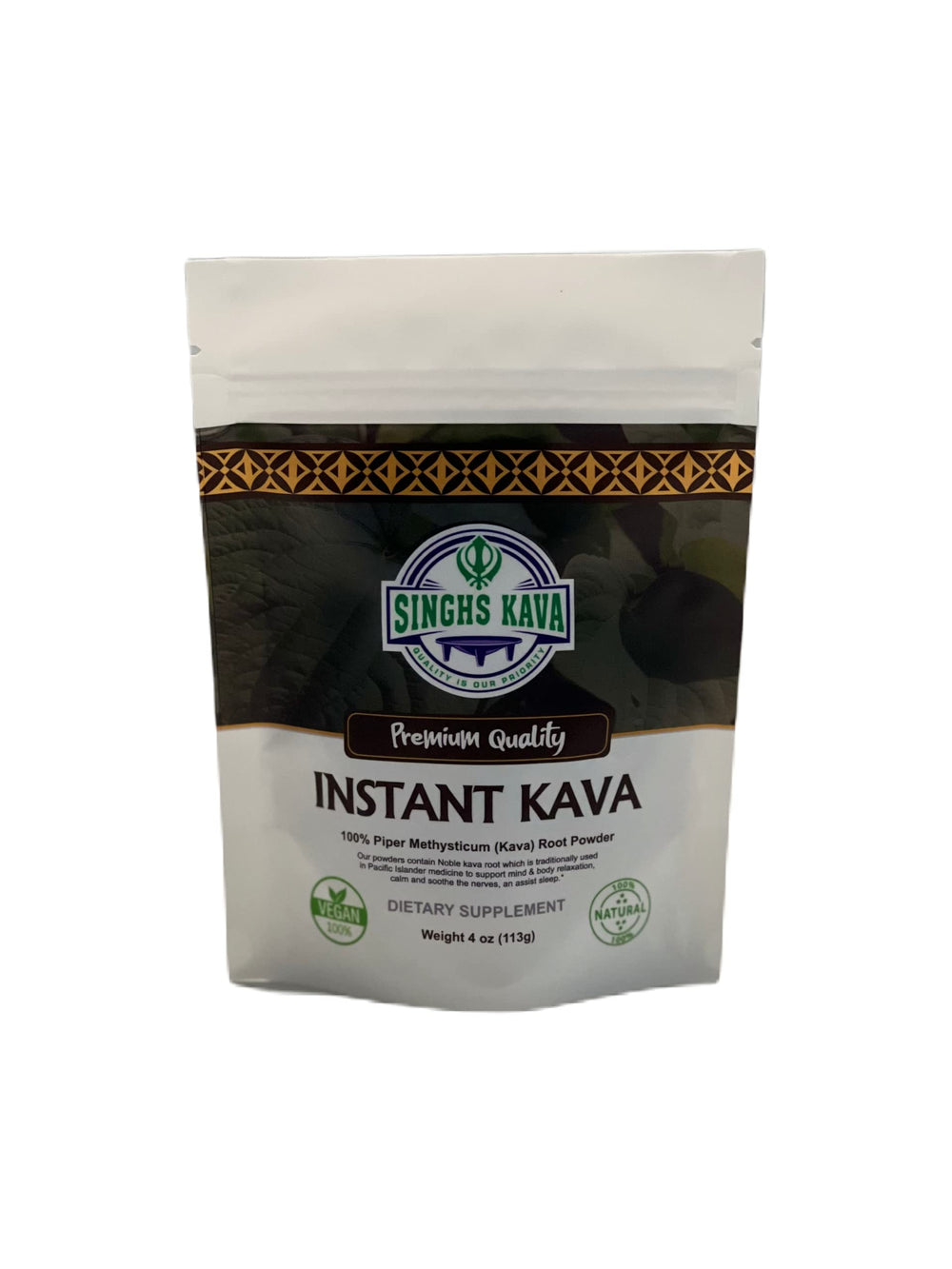 SINGHS Noble Certified Fijian Kava label signals quality and origin.