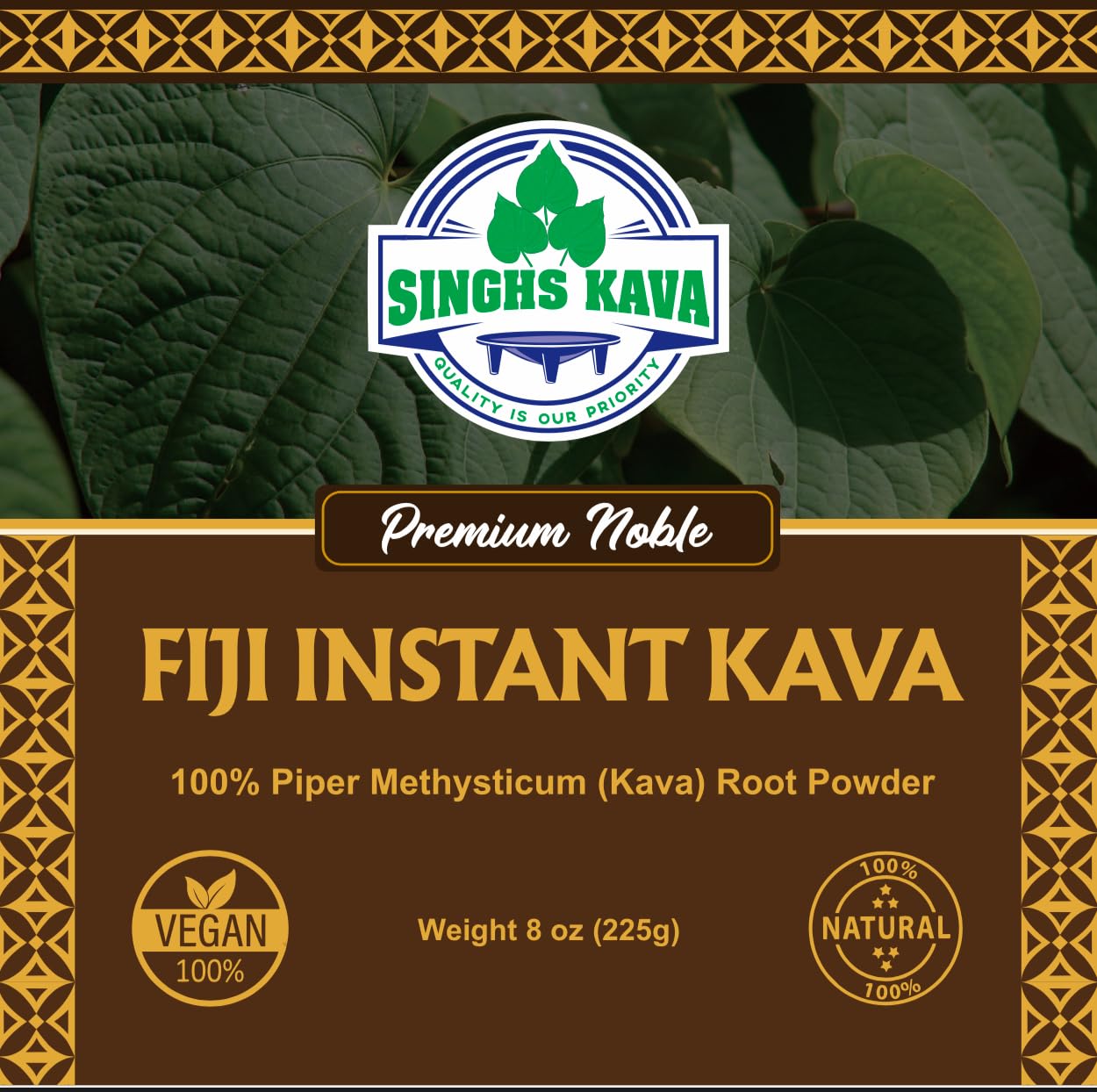 SINGHS Noble Fiji Instant Kava Powder being stirred into a drink for fast, convenient enjoyment.