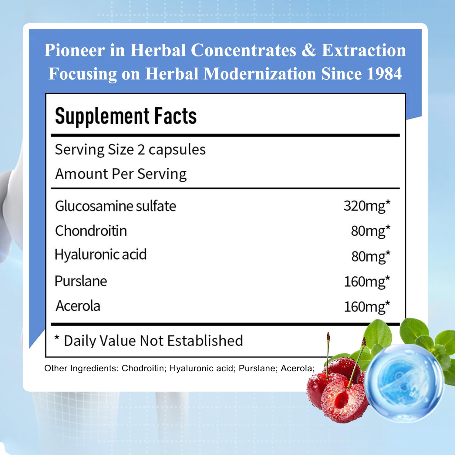 Sino-Sci Joint Choice bottle back shows ingredients list for bone and joint wellness.