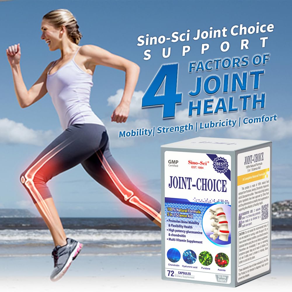 Sino-Sci Joint Choice capsules on table suggest daily use for flexibility.