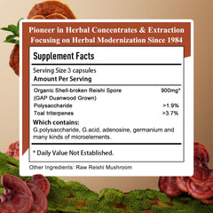 Sino-Sci Reishi spore capsules close-up suggesting energy and vitality benefits.