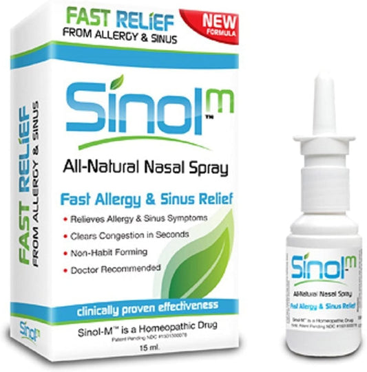 SinolM pack of 3 nasal spray containers for family use.
