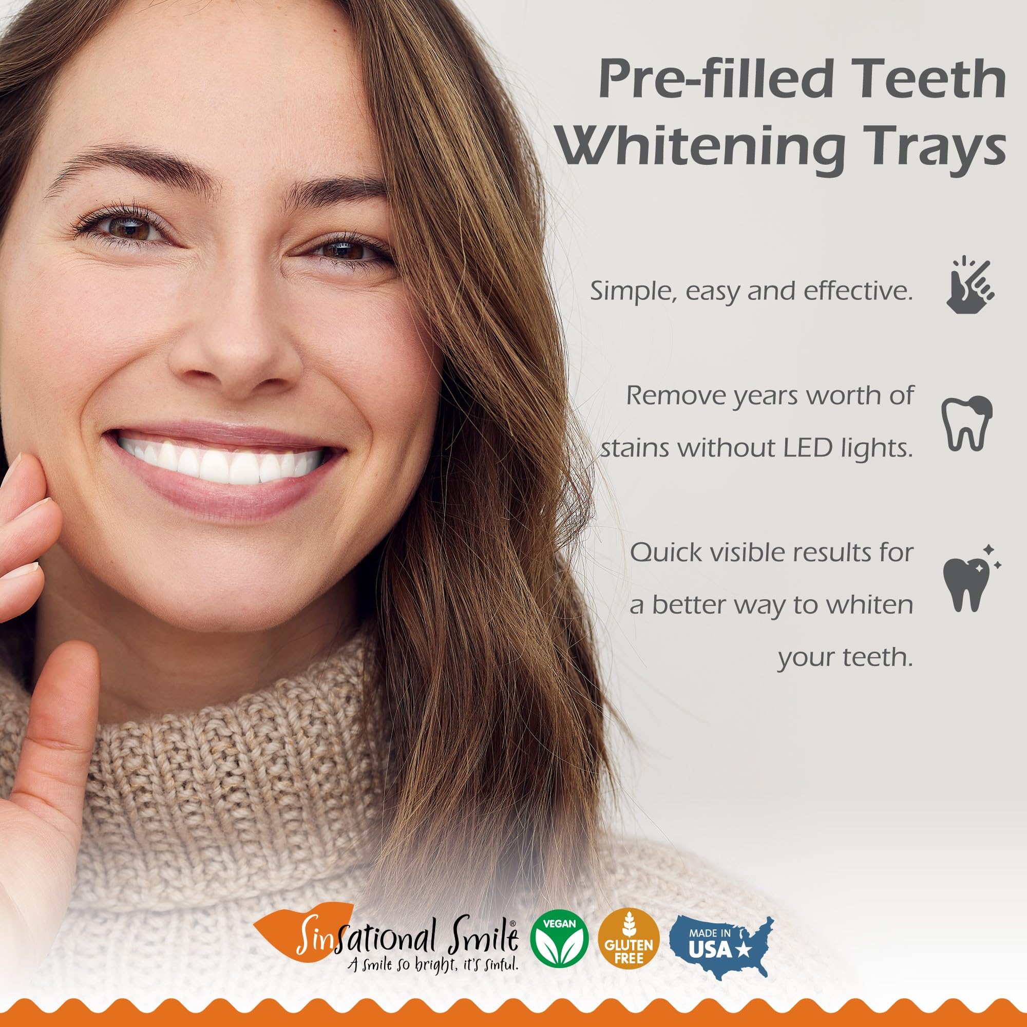 Sinsational Smile 30-minute whitening session with enamel-safe formula.