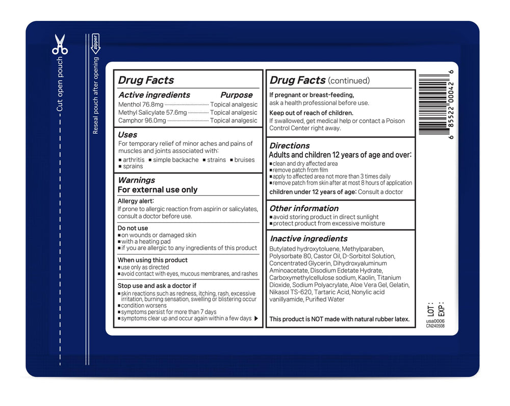 Arex Flex six-patch pack convenient for on-the-go relief.